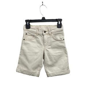 Gymboree Denim Shorts Rolled Cuff Light Cream Off-White Jean Shorts Kids 4T